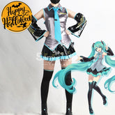 【In Stock】Vocaloid Hatsune Miku Cosplay Gray Patent Leather Costume Costumes